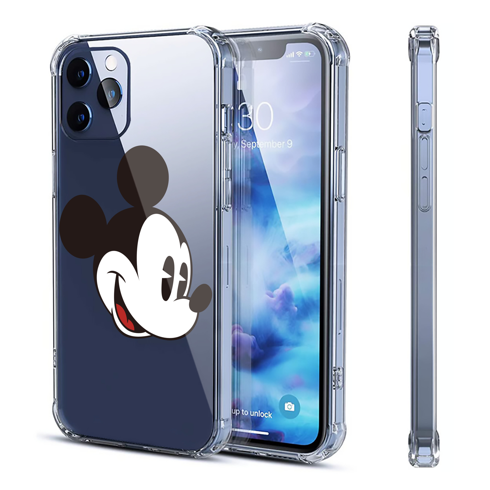 （画像用） ミッキーマウス Mickey Mouse 【iPhone 12シリーズ対応】透明スマホケース（クリアソフトケース）